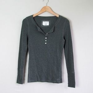 Aeropostale dark gray slim fitting henley tee